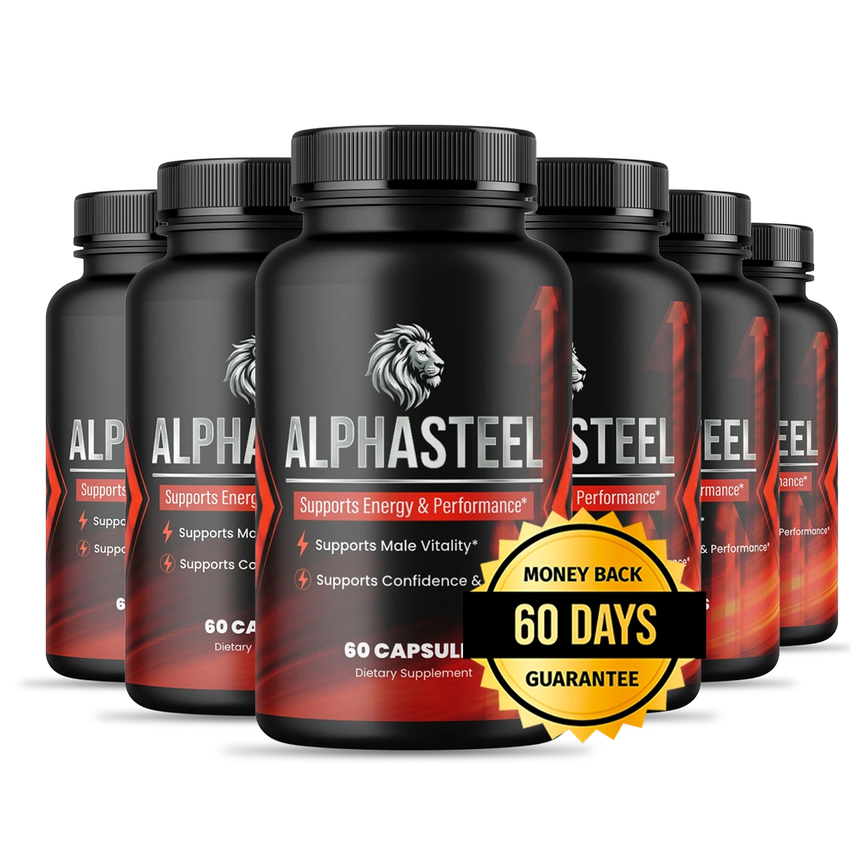 AlphaSteel 6 Bottle Package — Best Value 180 Day Supply